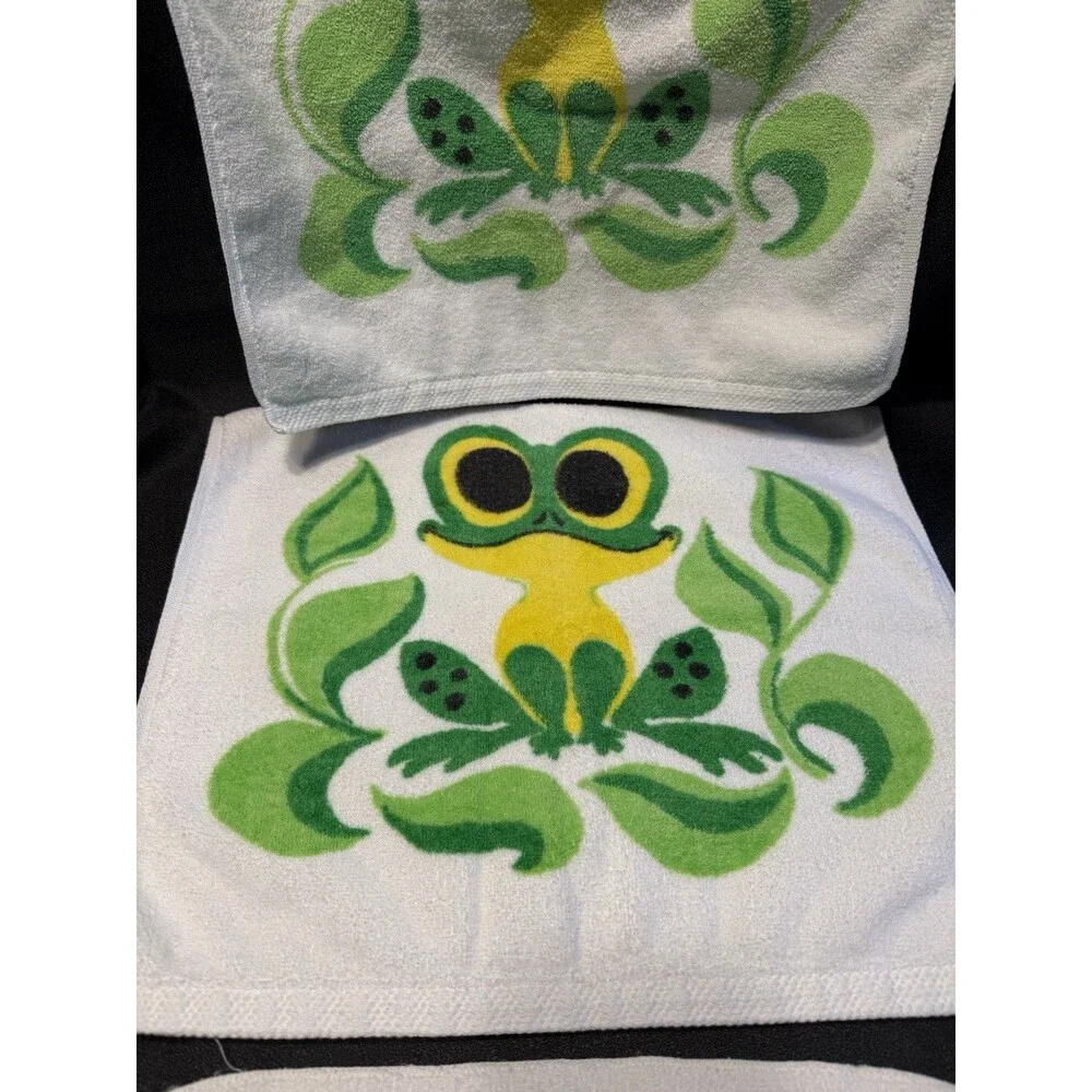 Vintage Frog Towel Bath Set Green Burlington Anita Wagenvoord